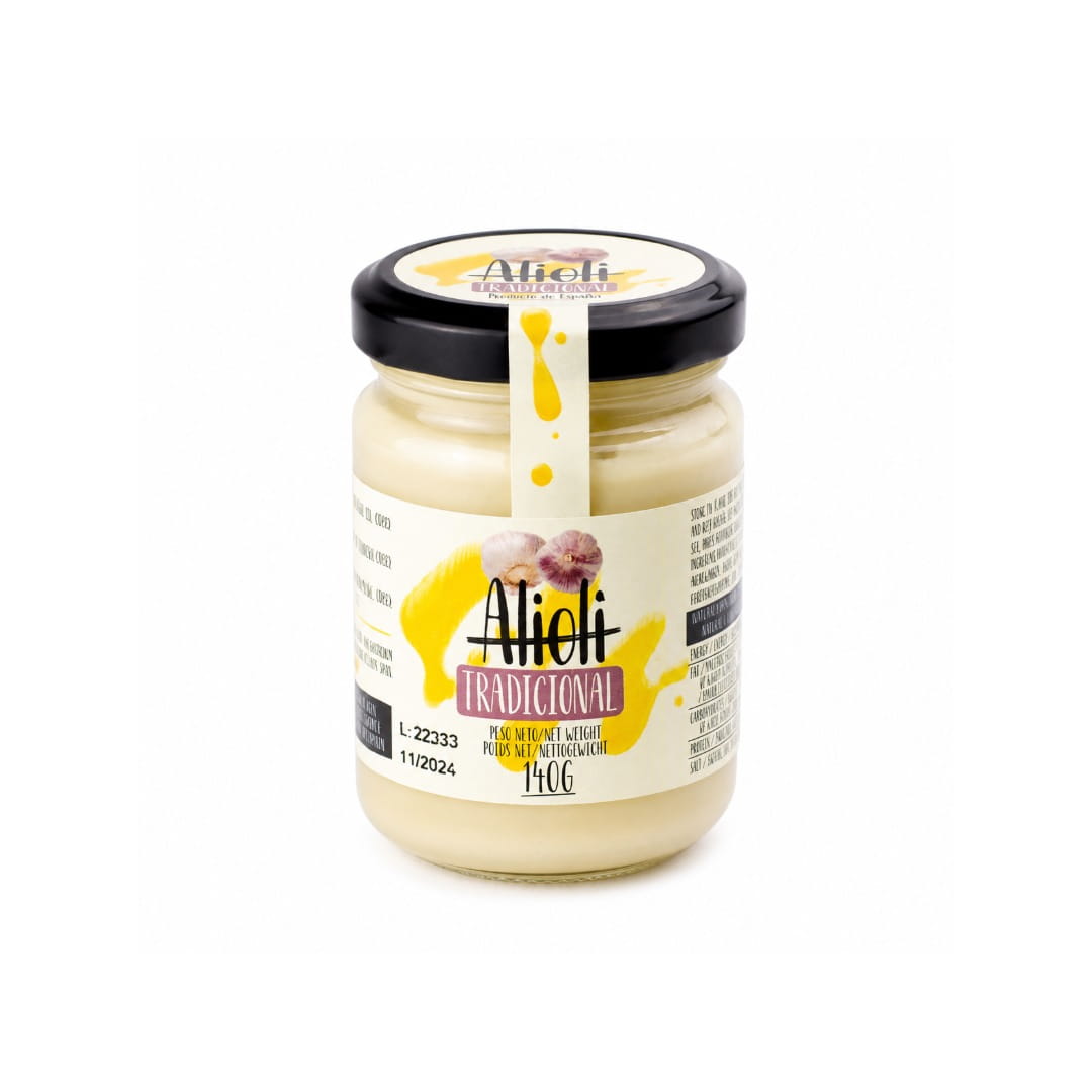 Bottle of traditional alioli sauce