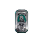 Tin of Tenorio tuna fillets with capers in olive oil with a portrait on a white background
