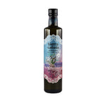 A bottle of Tierra Callada Arbequina Extra Virgin Olive Oil with a label featuring a poem by Miguel Hernández.