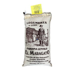 Bag of El Maragato lentils with a person illustration and text on a white background
