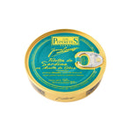 Tin of Los Peperetes sardines fillets on a white background