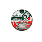 La Curiosa sardine can packaging on a white background