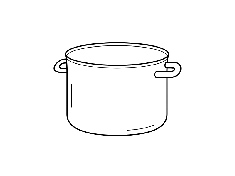 Outline of a pot on a green background